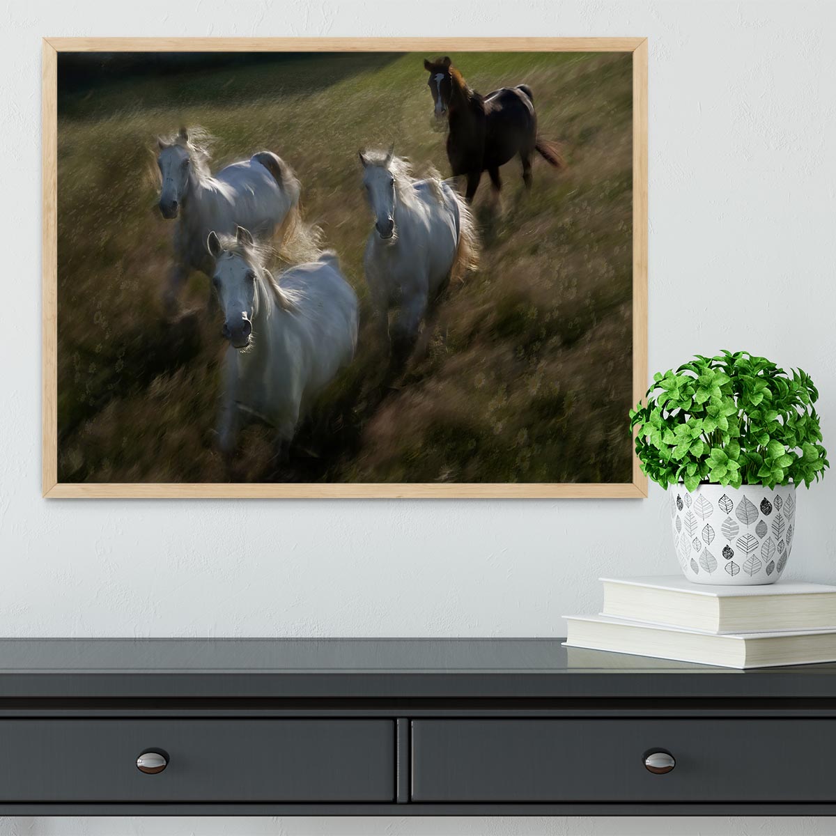 Horses Gallop in Framed Print - Canvas Art Rocks - 4