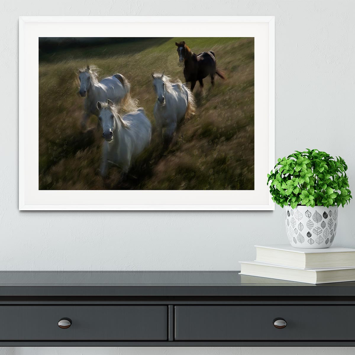 Horses Gallop in Framed Print - Canvas Art Rocks - 5