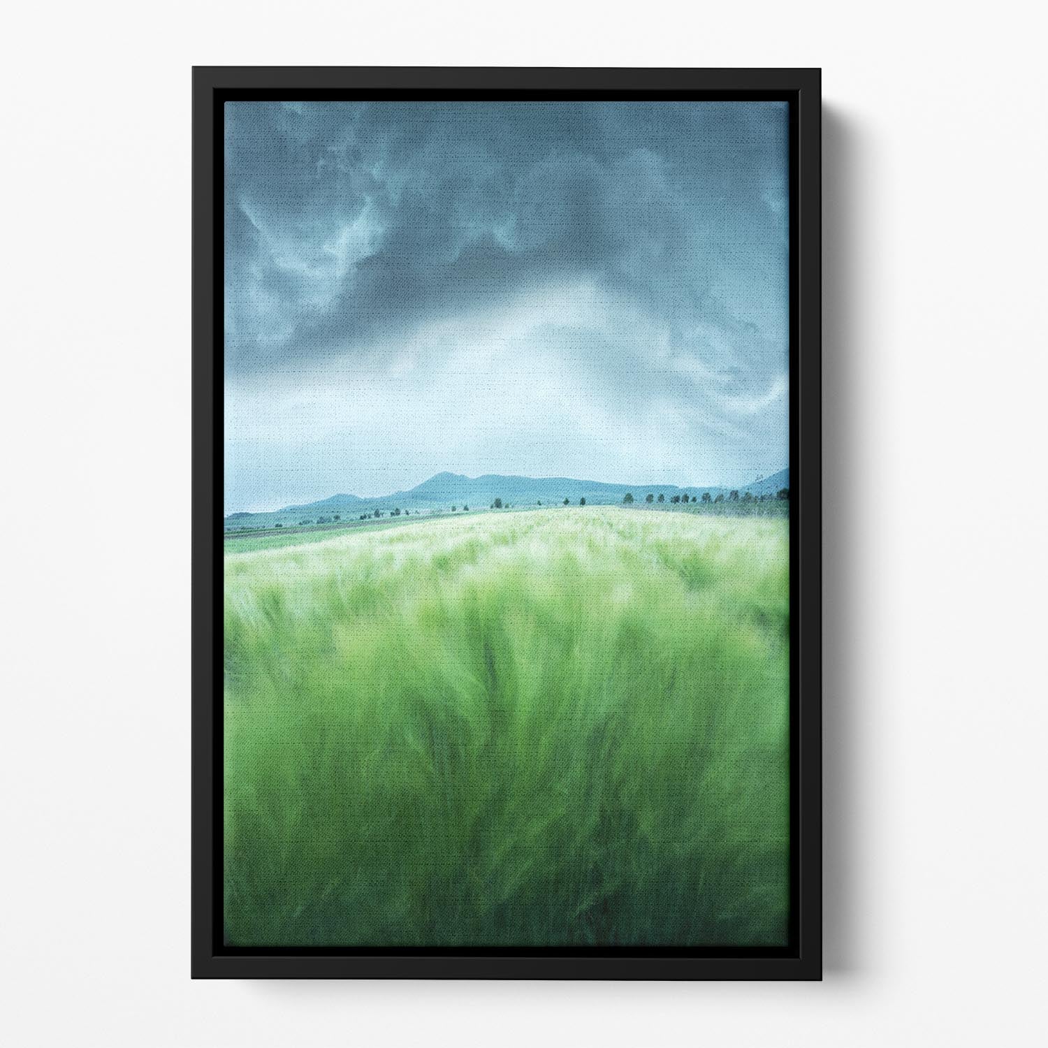 Barley Field Floating Framed Canvas - Canvas Art Rocks - 2