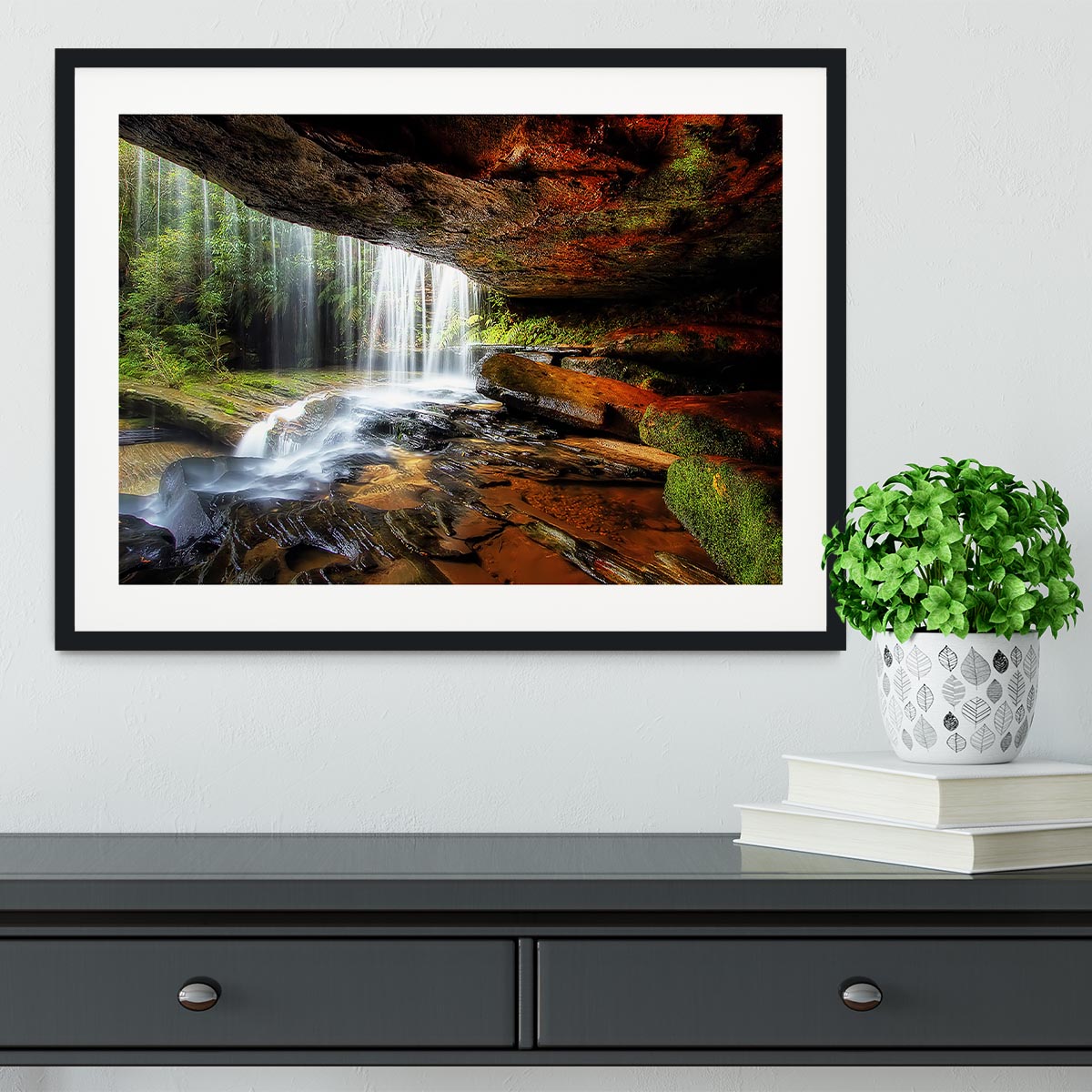 Under The Ledge Framed Print - Canvas Art Rocks - 1