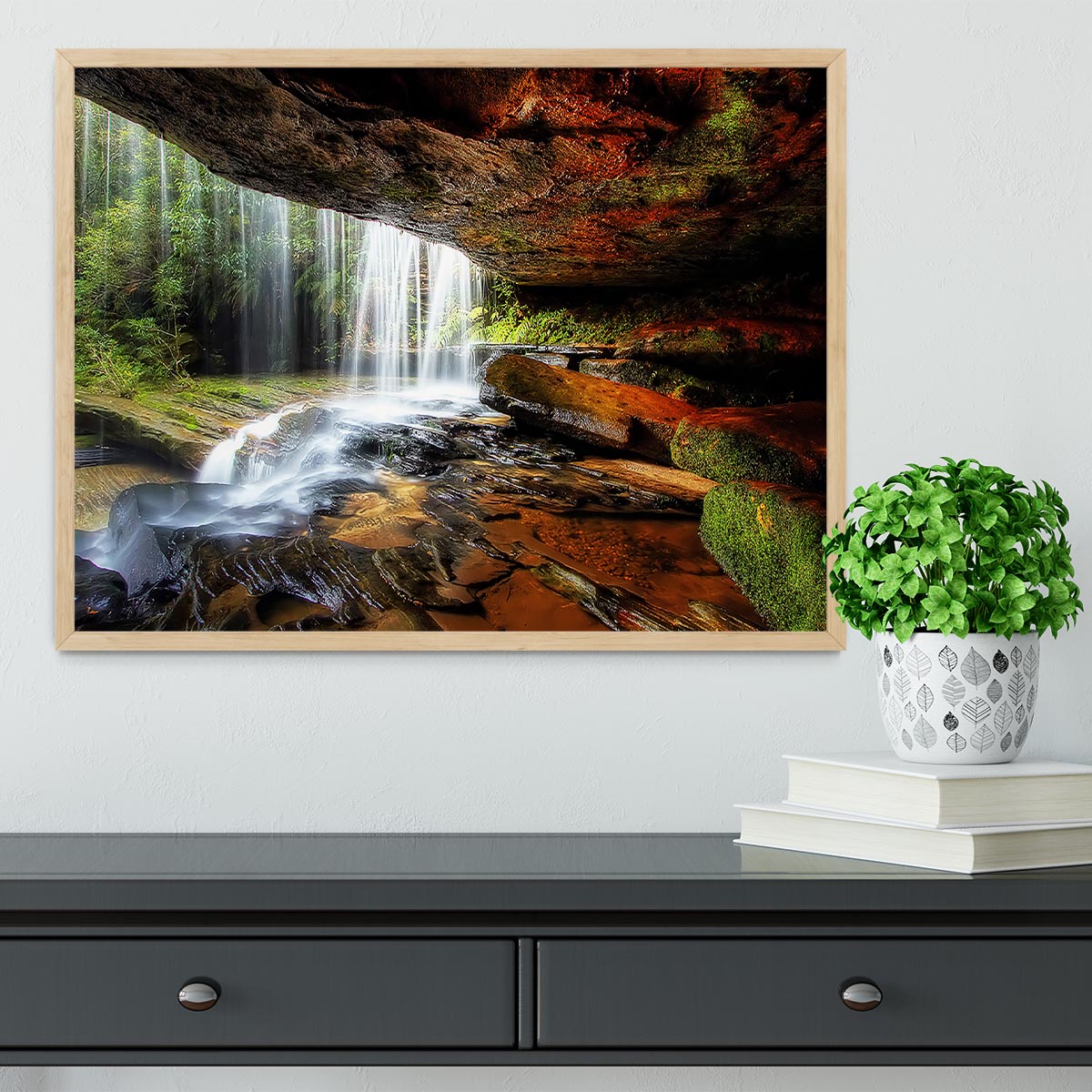 Under The Ledge Framed Print - Canvas Art Rocks - 4