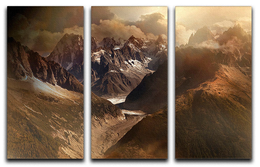 Mont Blanc Massiv 3 Split Panel Canvas Print - Canvas Art Rocks - 1