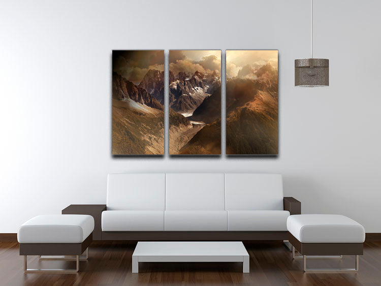 Mont Blanc Massiv 3 Split Panel Canvas Print - Canvas Art Rocks - 3