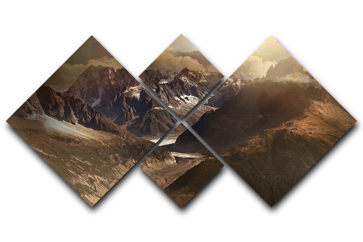 Mont Blanc Massiv 4 Square Multi Panel Canvas - Canvas Art Rocks - 1