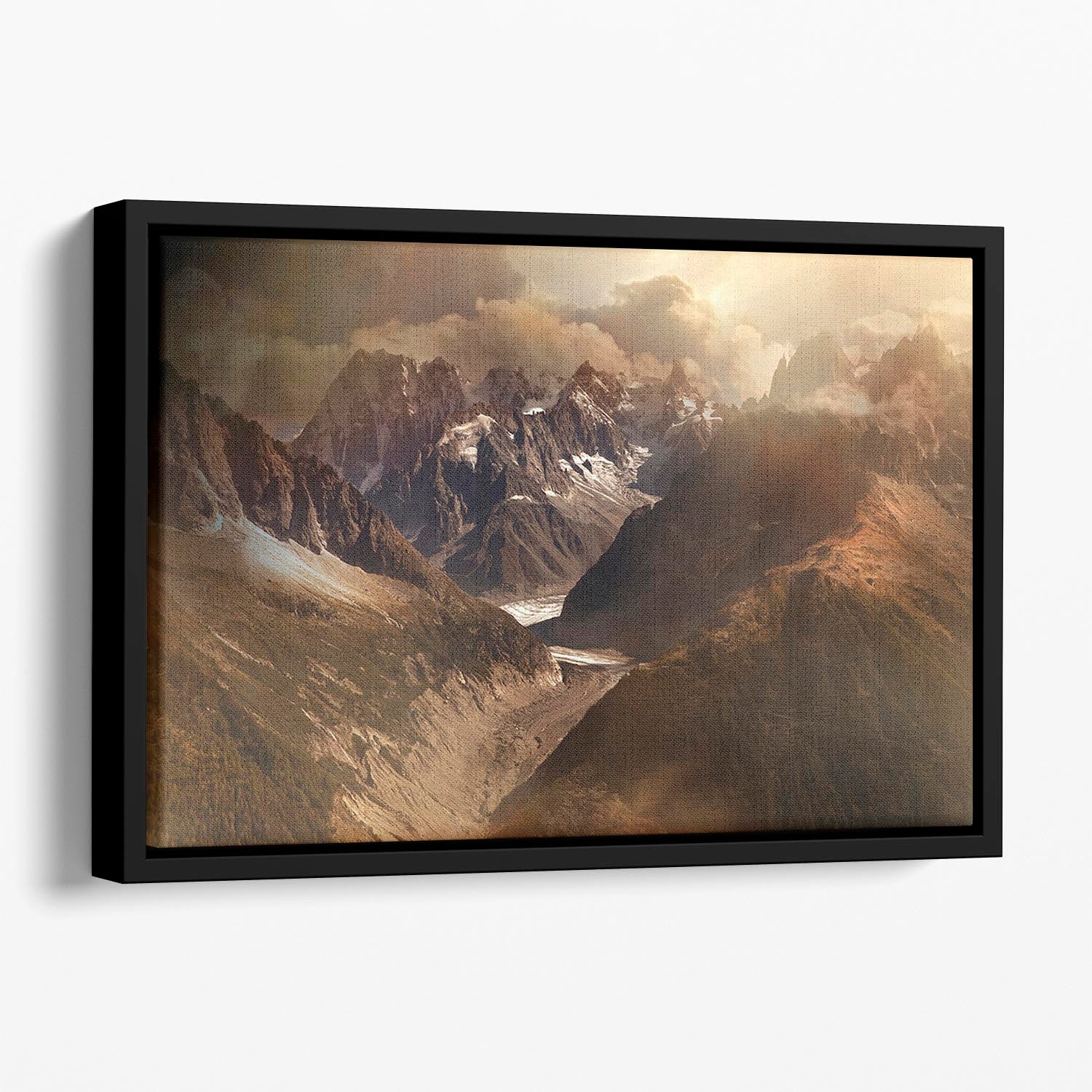 Mont Blanc Massiv Floating Framed Canvas - Canvas Art Rocks - 1
