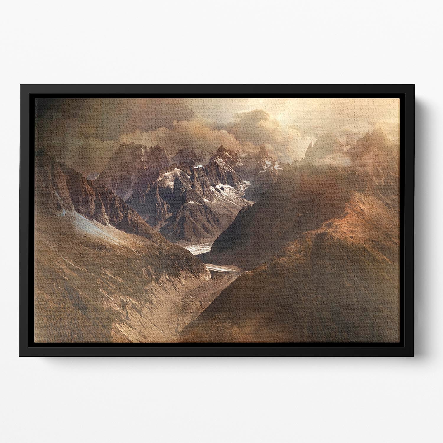 Mont Blanc Massiv Floating Framed Canvas - Canvas Art Rocks - 2