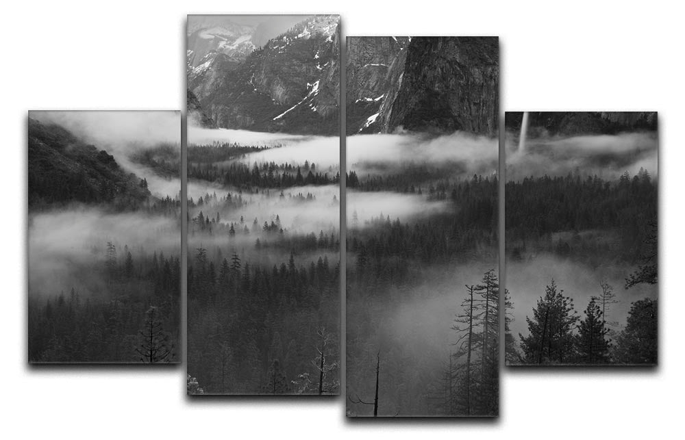 Fog Floating In Yosemite Valley 4 Split Panel Canvas - Canvas Art Rocks - 1