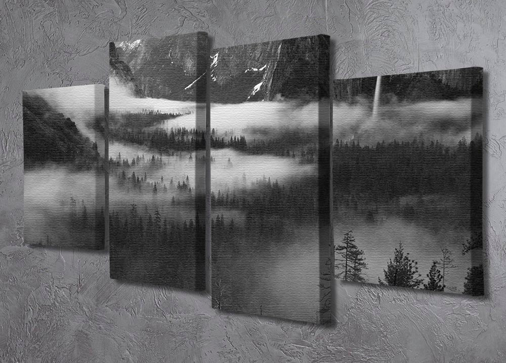 Fog Floating In Yosemite Valley 4 Split Panel Canvas - Canvas Art Rocks - 2