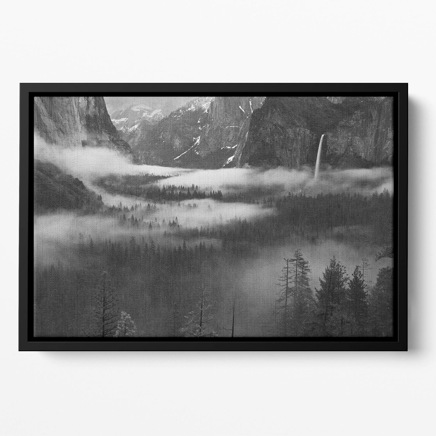 Fog Floating In Yosemite Valley Floating Framed Canvas - Canvas Art Rocks - 2