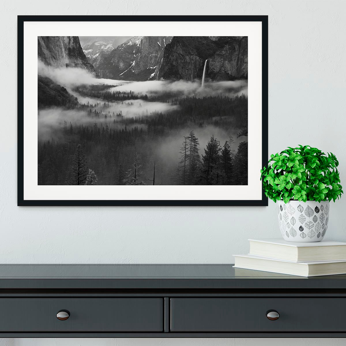 Fog Floating In Yosemite Valley Framed Print - Canvas Art Rocks - 1