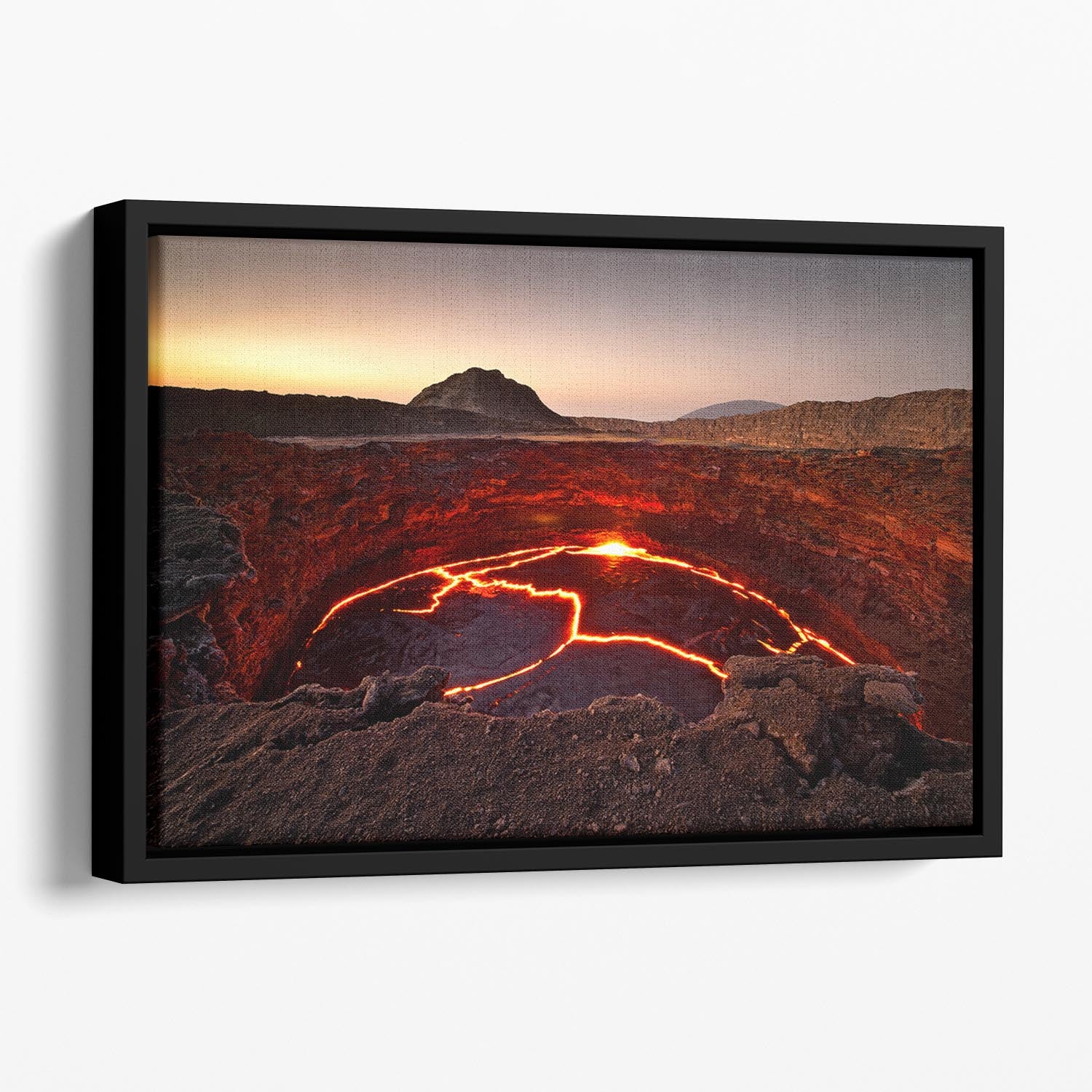 Crater Lake Floating Framed Canvas - Canvas Art Rocks - 1