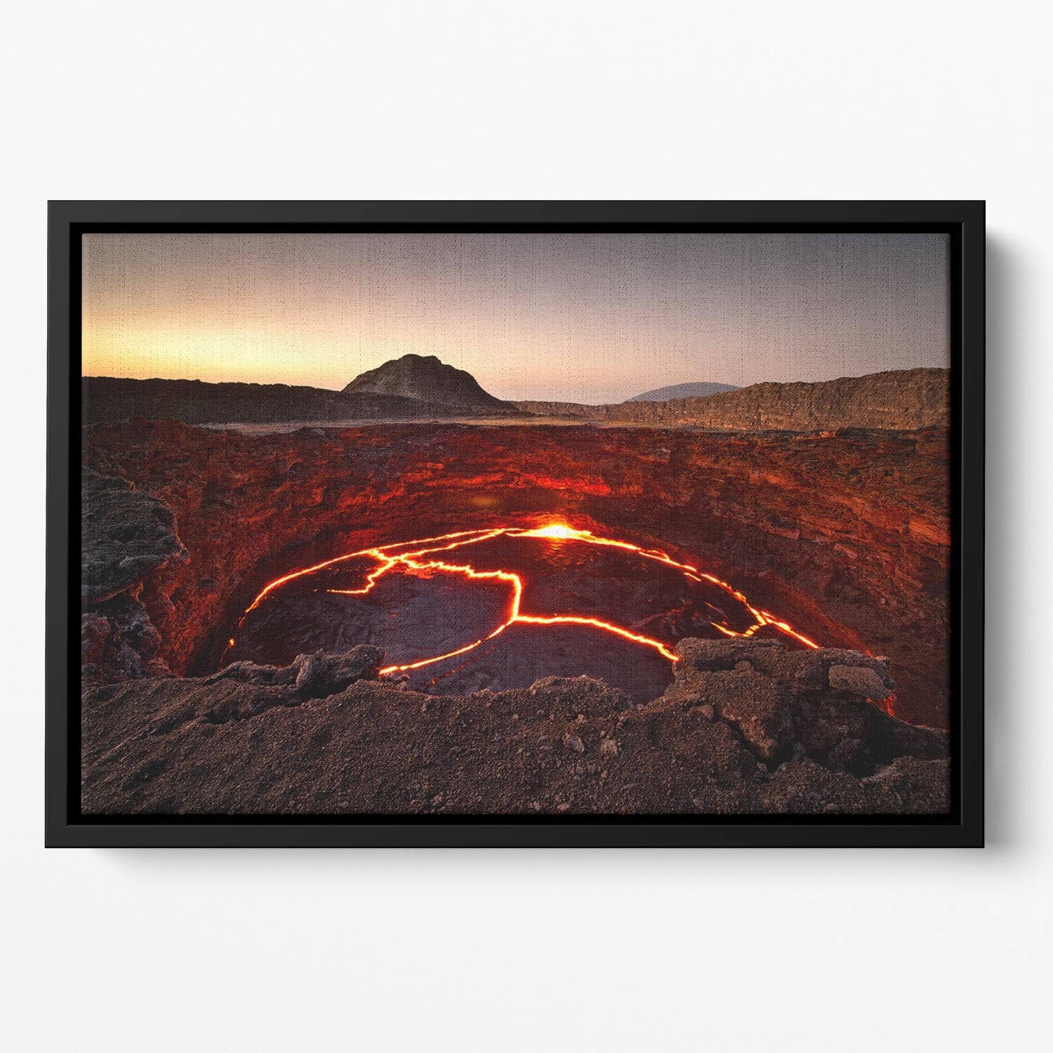 Crater Lake Floating Framed Canvas - Canvas Art Rocks - 2