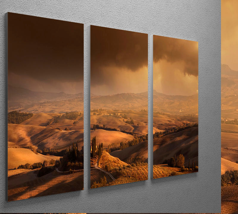 Val Orcia 3 Split Panel Canvas Print - Canvas Art Rocks - 2