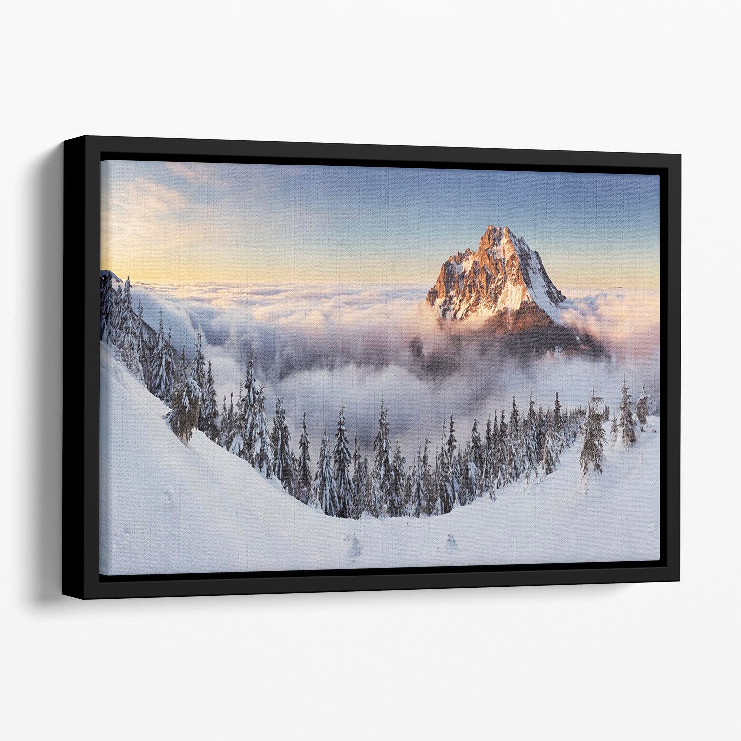 Golden Peak Floating Framed Canvas - Canvas Art Rocks - 1