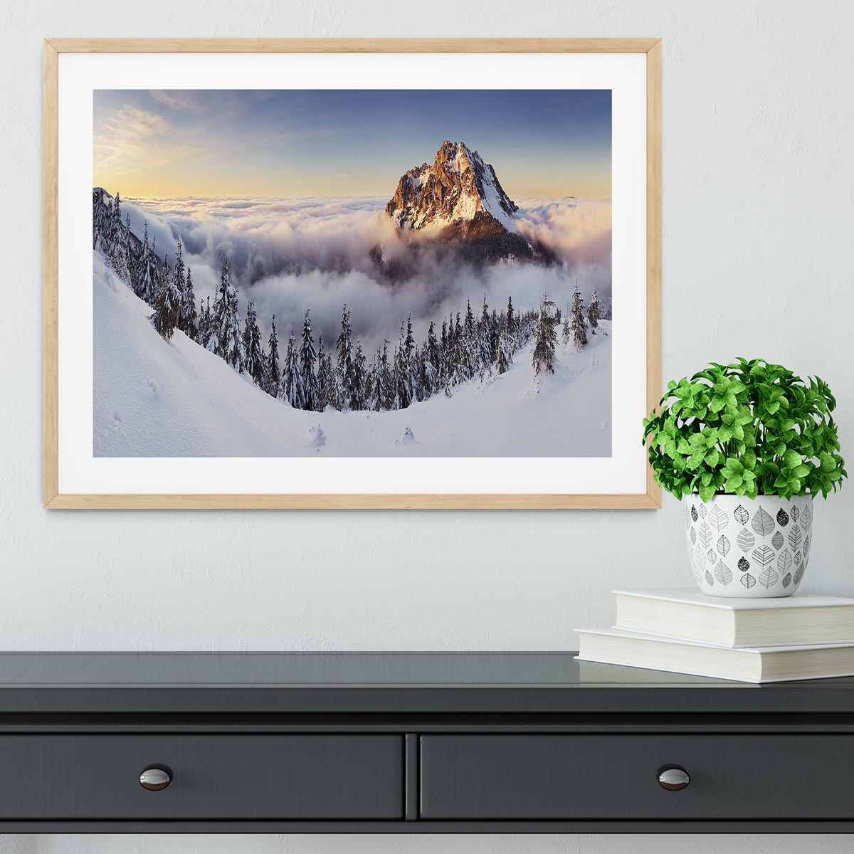 Golden Peak Framed Print - Canvas Art Rocks - 3