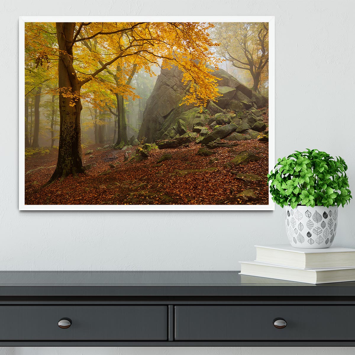 Autumn Forest Framed Print - Canvas Art Rocks -6