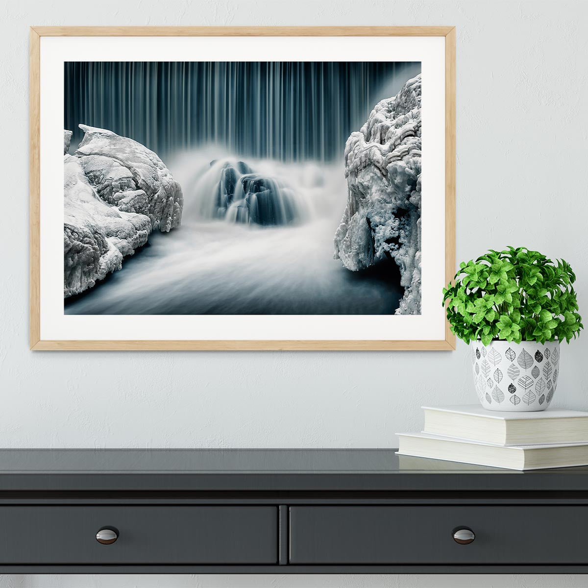 Icy Falls Framed Print - Canvas Art Rocks - 3