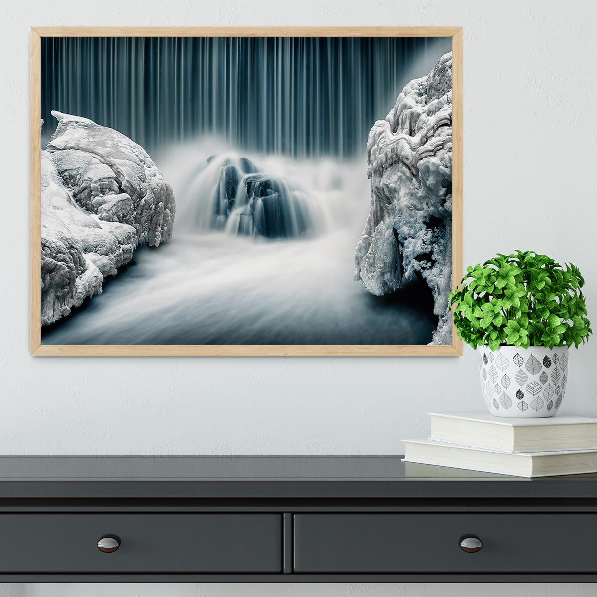 Icy Falls Framed Print - Canvas Art Rocks - 4