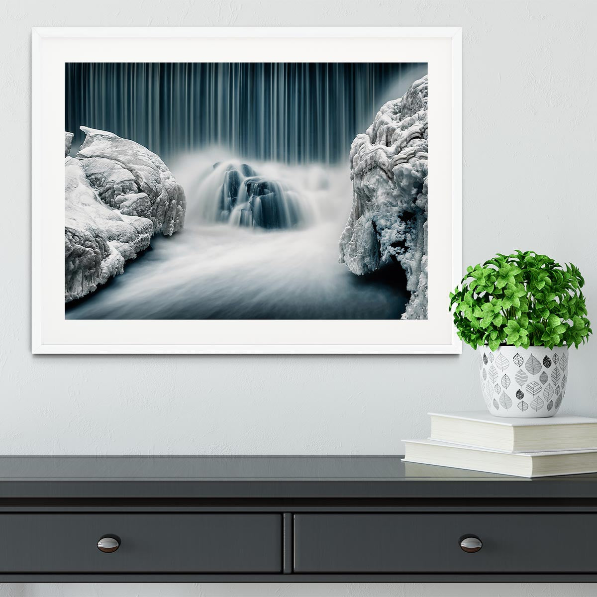 Icy Falls Framed Print - Canvas Art Rocks - 5