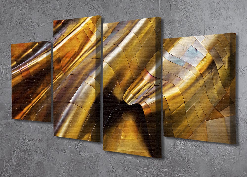 Abstract Steel 4 Split Panel Canvas - Canvas Art Rocks - 2