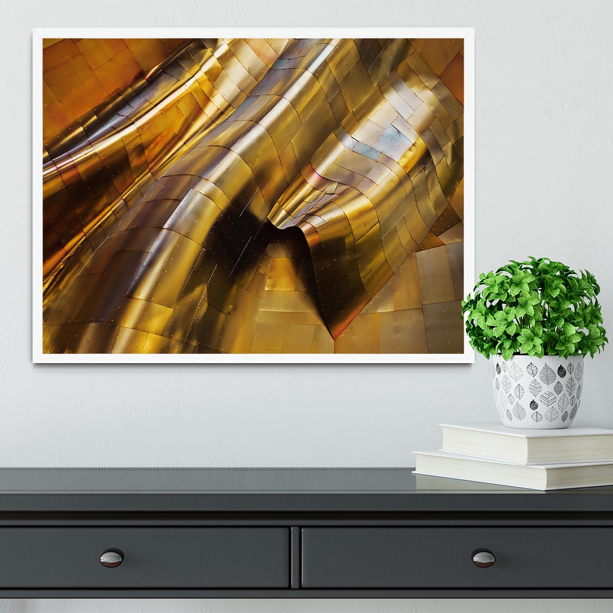 Abstract Steel Framed Print - Canvas Art Rocks -6