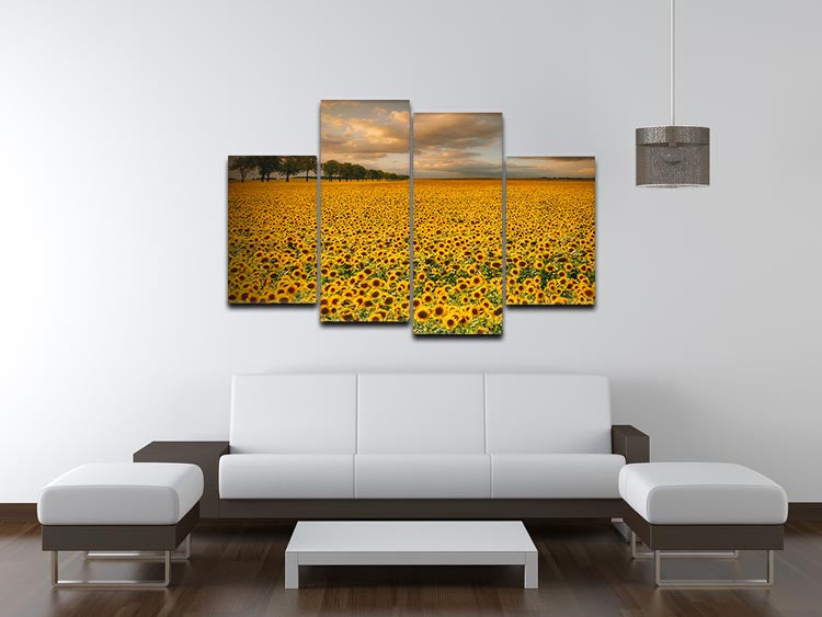 Sunflowers 4 Split Panel Canvas - Canvas Art Rocks - 3