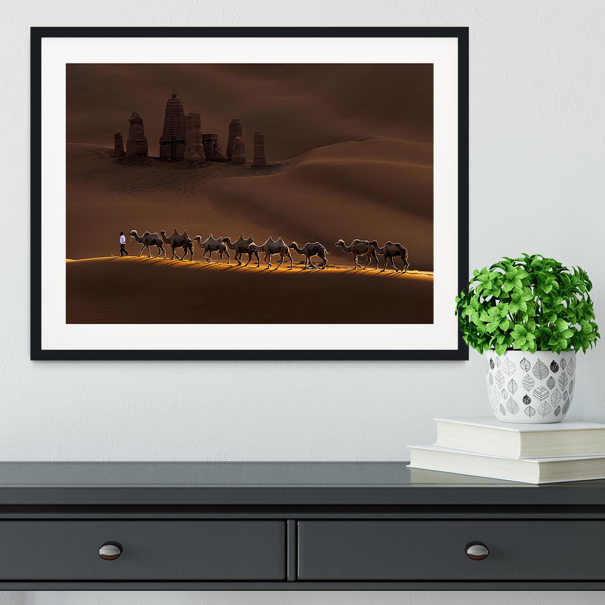 Castle And Camels Framed Print - Canvas Art Rocks - 1