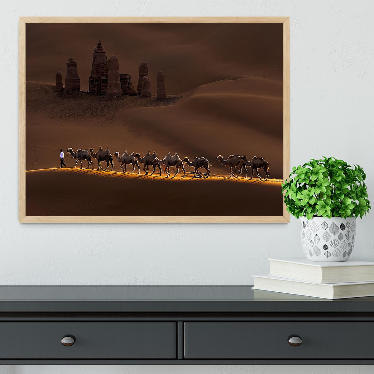 Castle And Camels Framed Print - Canvas Art Rocks - 4