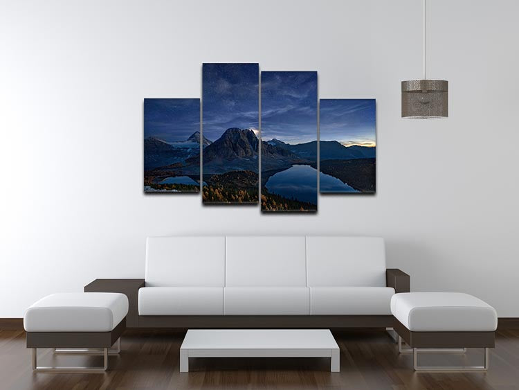 Starry Night At Mount Assiniboine 4 Split Panel Canvas - Canvas Art Rocks - 3