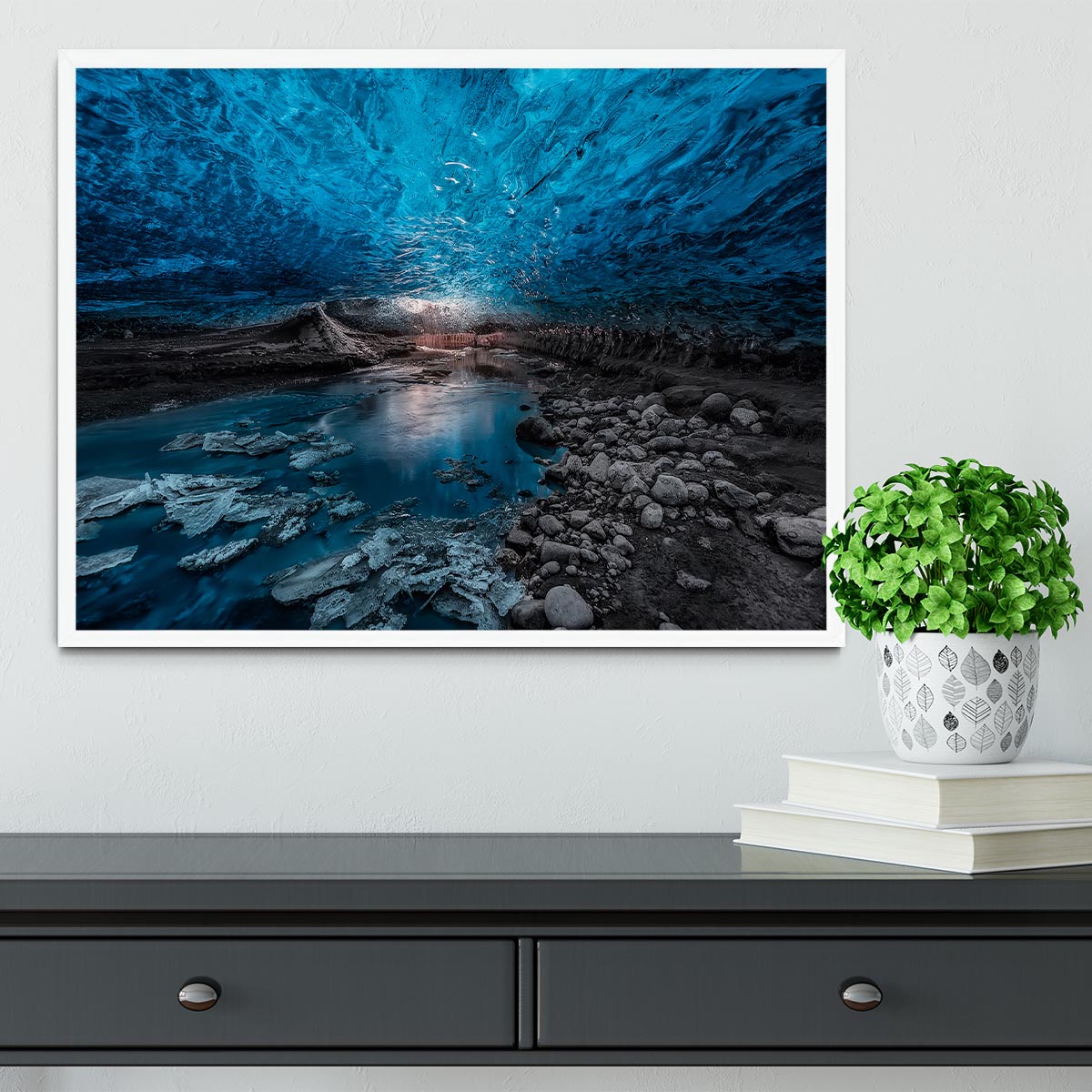 Ice Cave Framed Print - Canvas Art Rocks -6