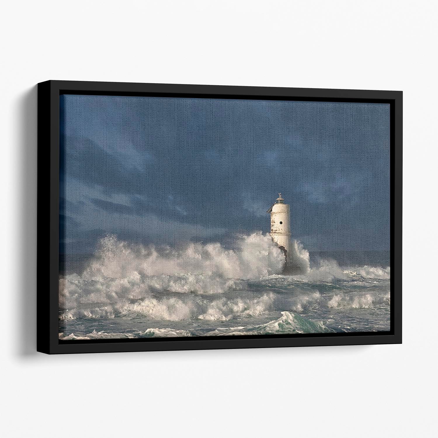 Faro Di Mangiabarche Calasetta-Sardegna Floating Framed Canvas - Canvas Art Rocks - 1