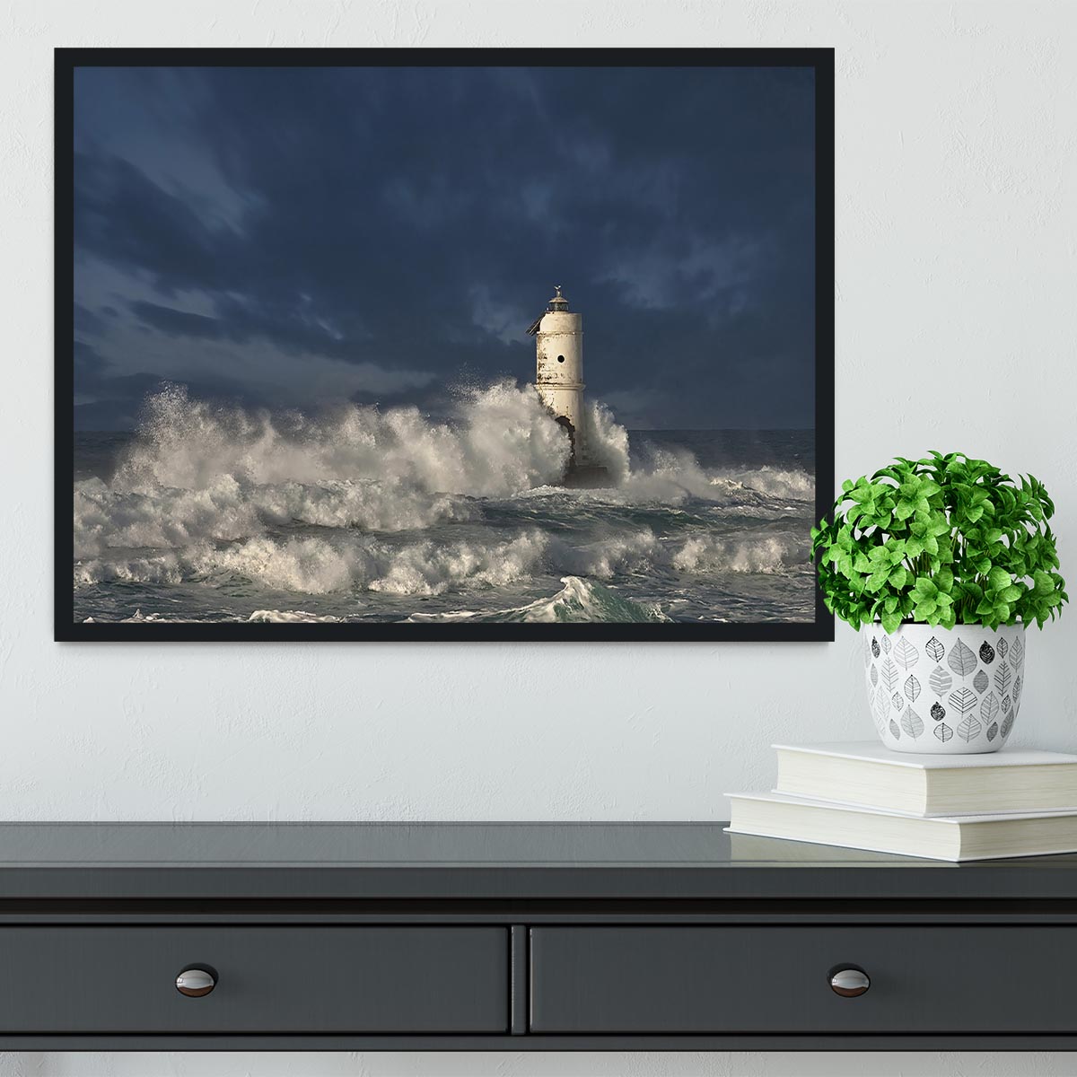 Faro Di Mangiabarche Calasetta-Sardegna Framed Print - Canvas Art Rocks - 2