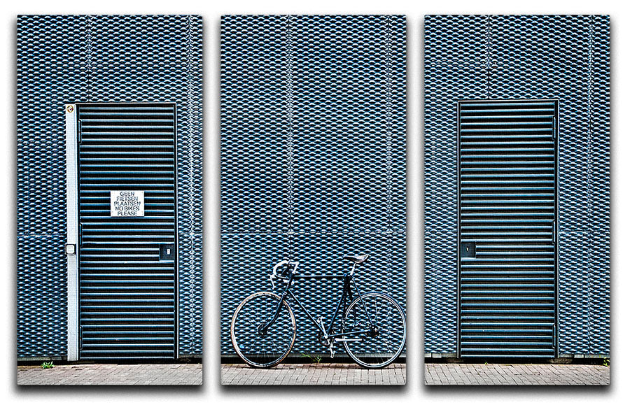 No Bikes Please 3 Split Panel Canvas Print - Canvas Art Rocks - 1