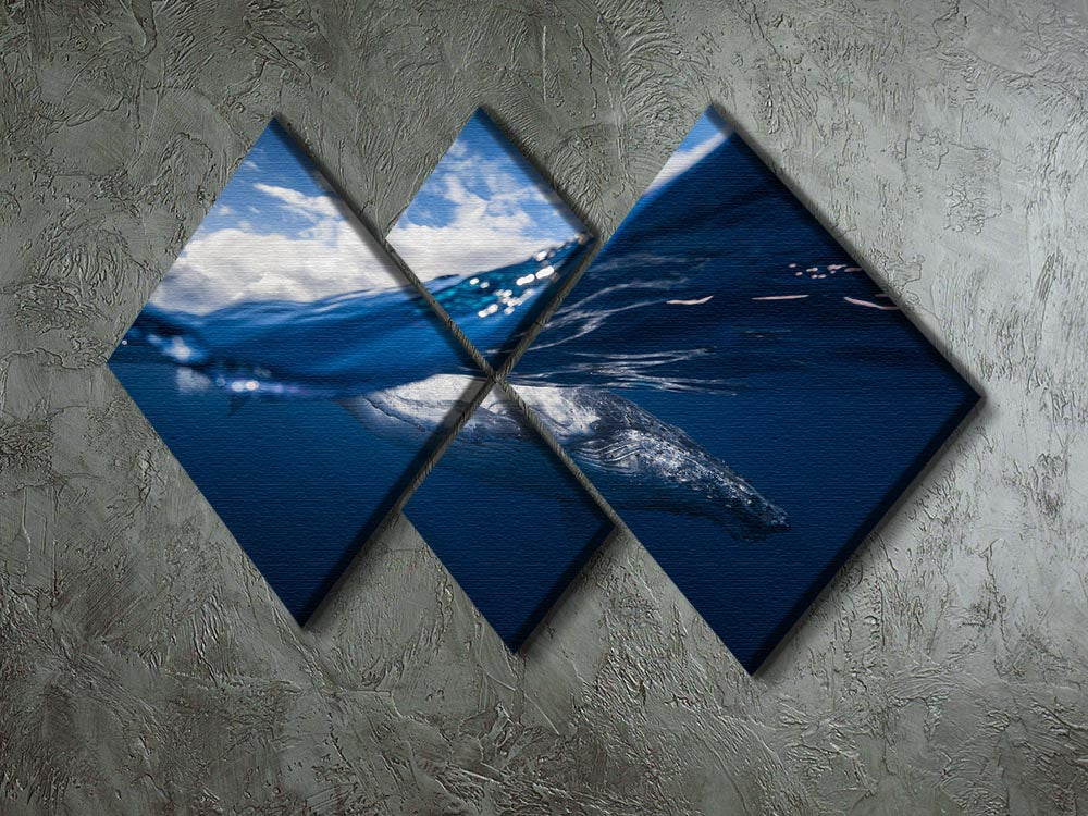 Humpback Whale And The Sky 4 Square Multi Panel Canvas - Canvas Art Rocks - 2