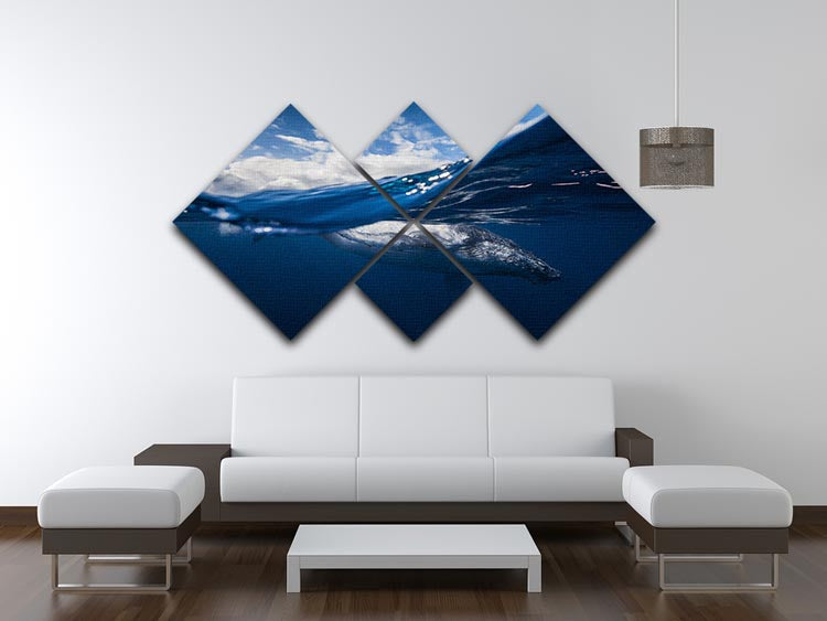 Humpback Whale And The Sky 4 Square Multi Panel Canvas - Canvas Art Rocks - 3