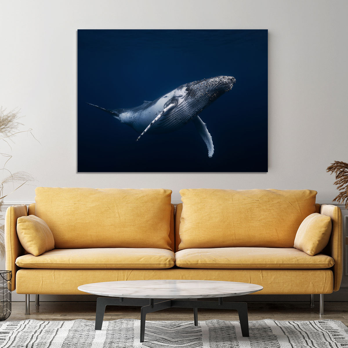 Humpback Whale In Blue Canvas Print or Poster - Canvas Art Rocks - 4
