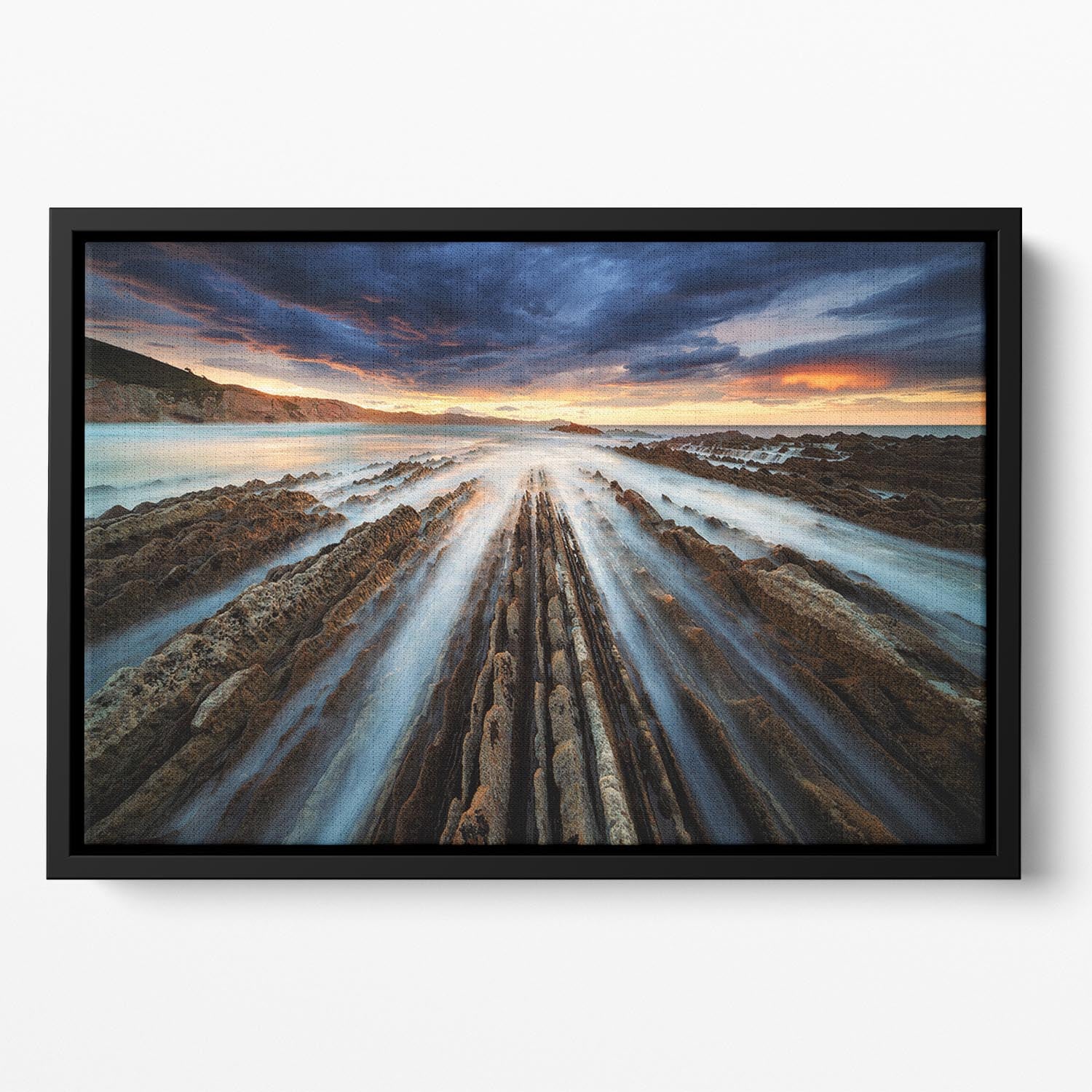 Zumaia Flysch Floating Framed Canvas - Canvas Art Rocks - 2