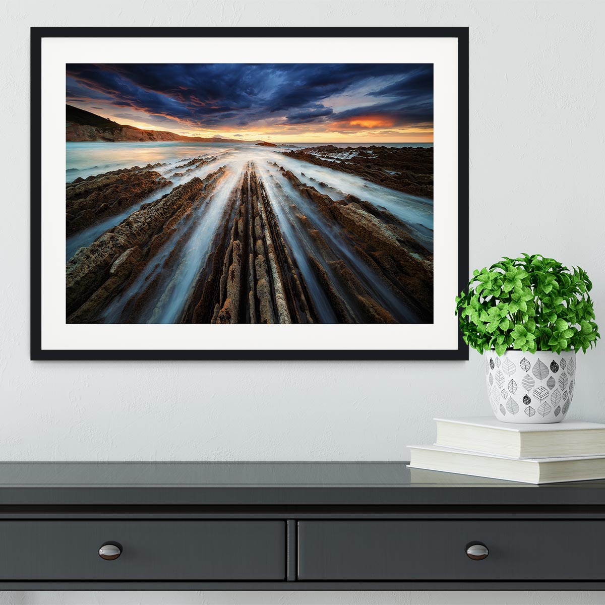 Zumaia Flysch Framed Print - Canvas Art Rocks - 1