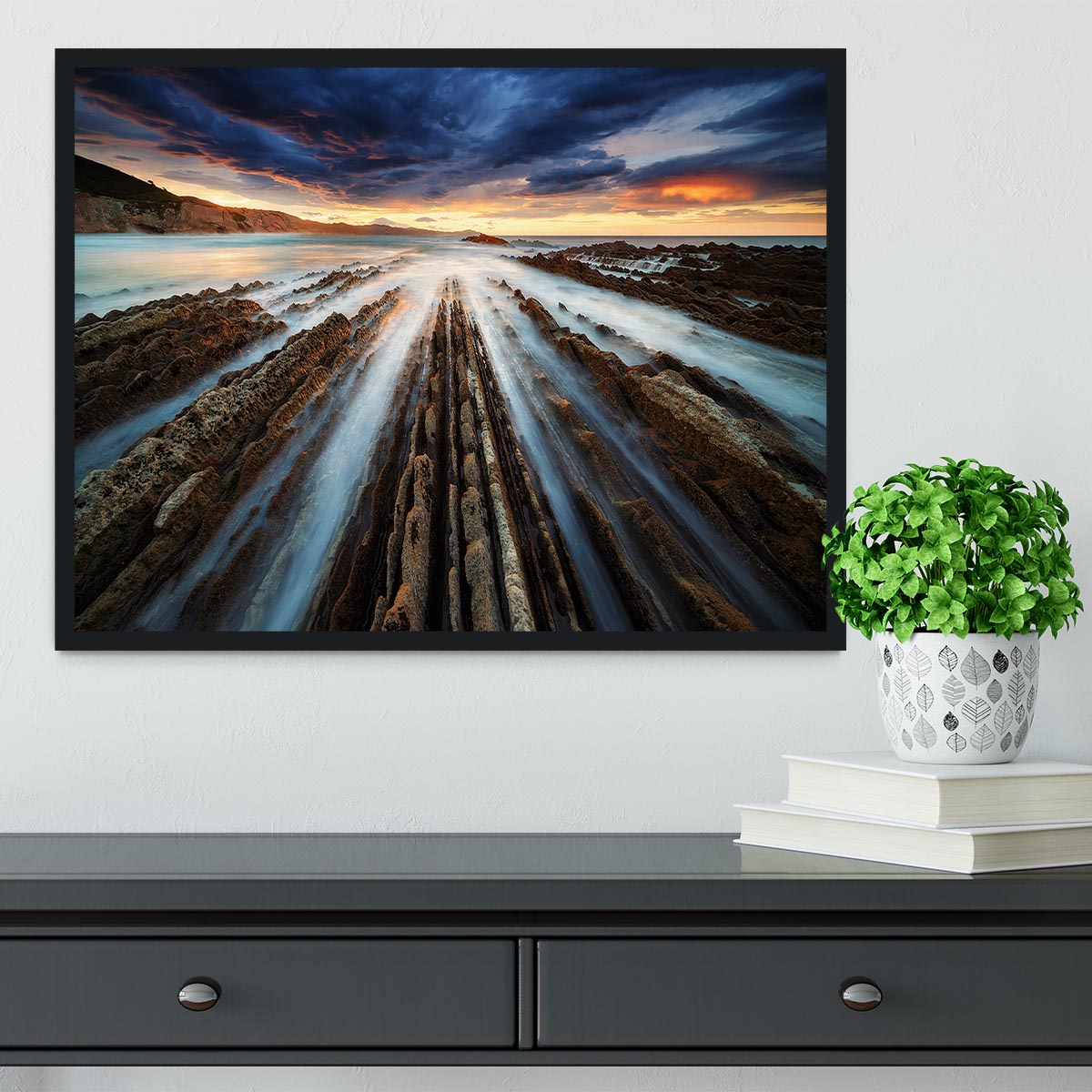 Zumaia Flysch Framed Print - Canvas Art Rocks - 2