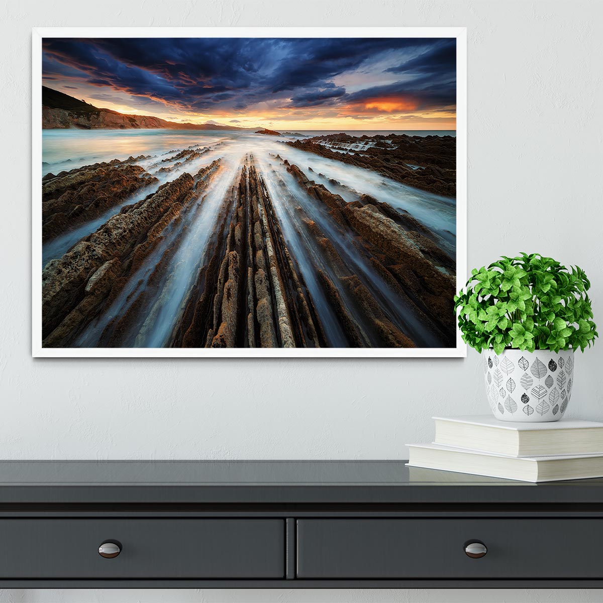 Zumaia Flysch Framed Print - Canvas Art Rocks -6