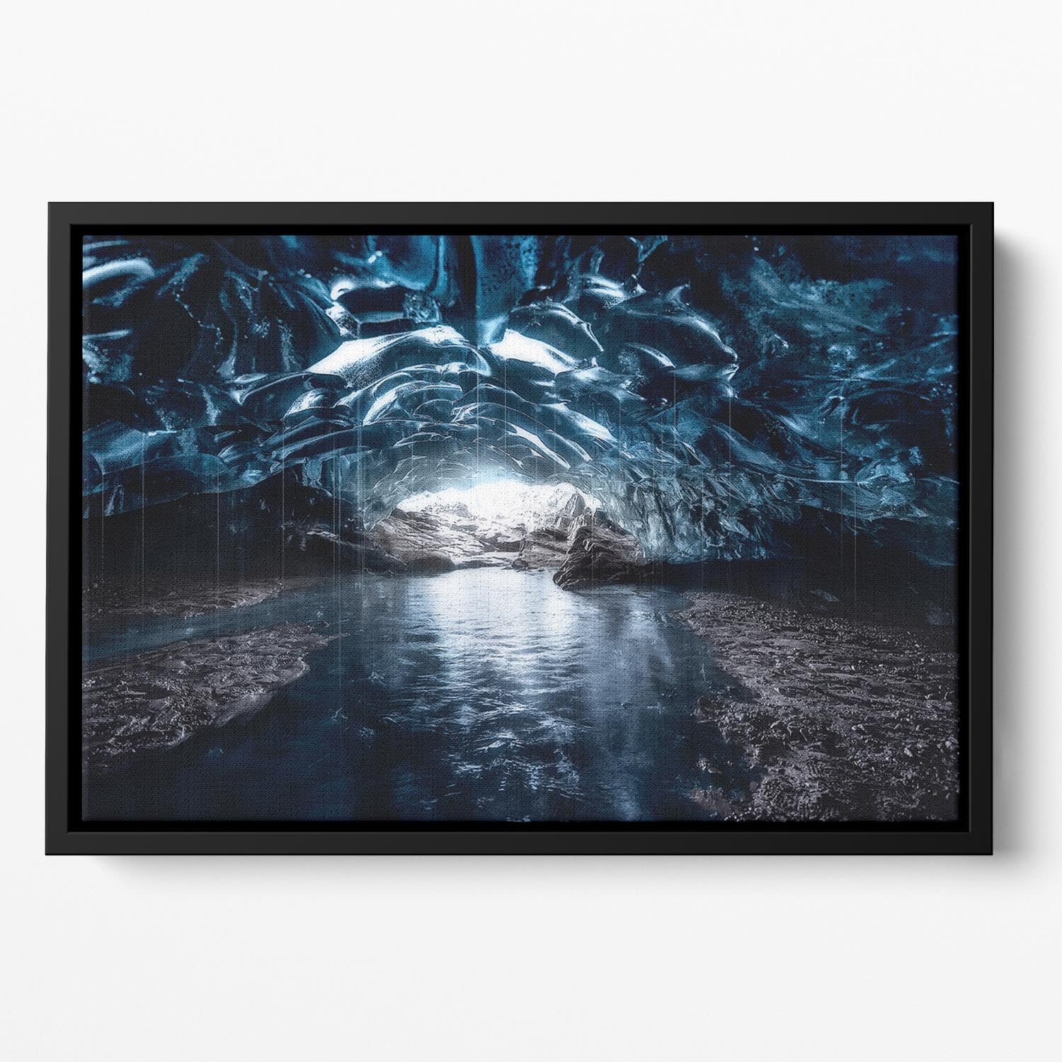 Into The Blue Floating Framed Canvas - Canvas Art Rocks - 2