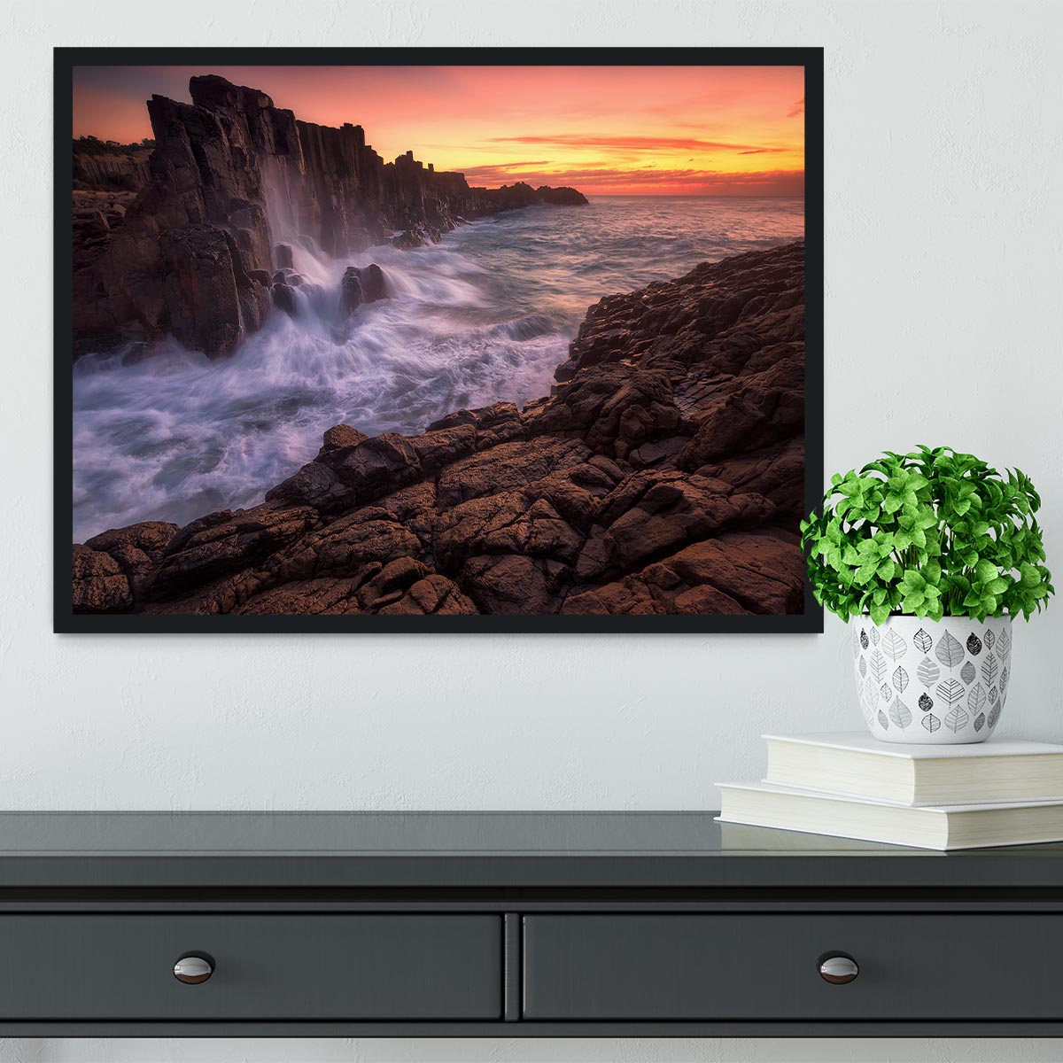 Wall By The Sea Framed Print - Canvas Art Rocks - 2