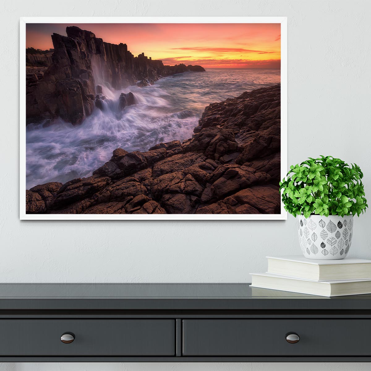 Wall By The Sea Framed Print - Canvas Art Rocks -6