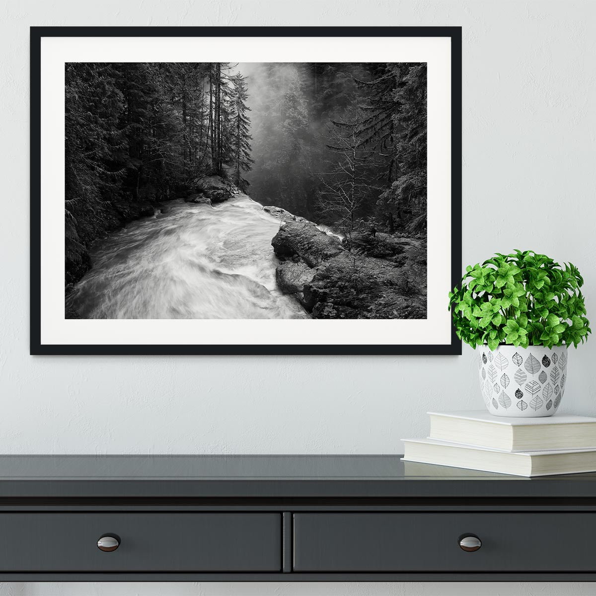 Over The Falls Framed Print - Canvas Art Rocks - 1