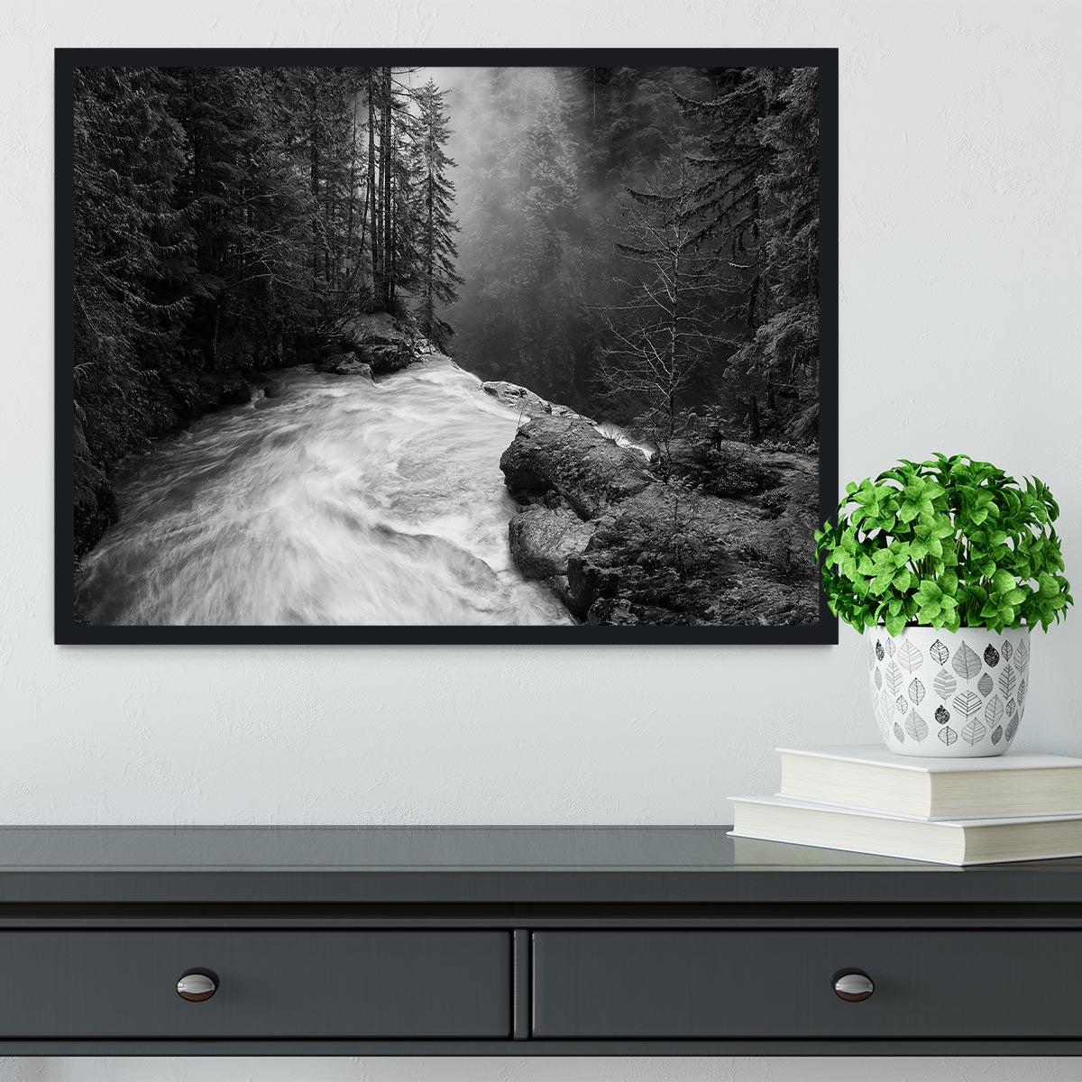 Over The Falls Framed Print - Canvas Art Rocks - 2