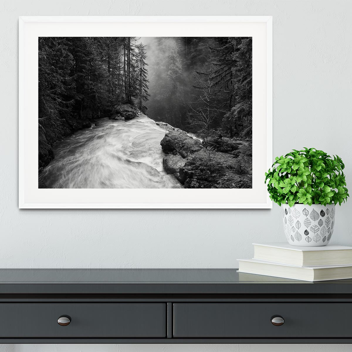 Over The Falls Framed Print - Canvas Art Rocks - 5