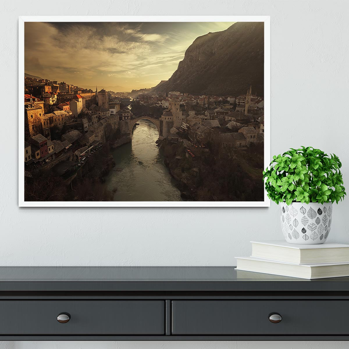 Mostar Framed Print - Canvas Art Rocks -6