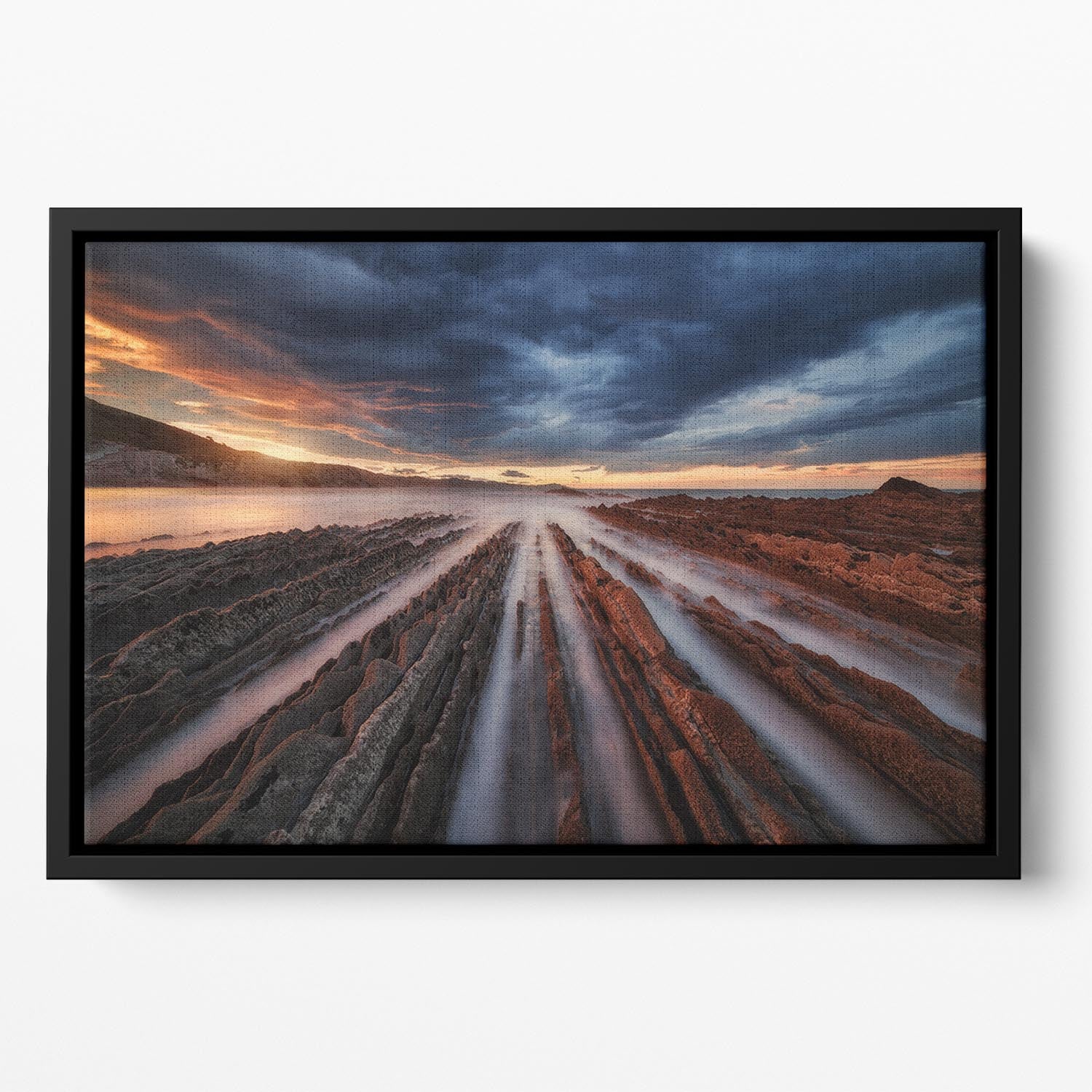 Zumaia Flysch 6 Floating Framed Canvas - Canvas Art Rocks - 2