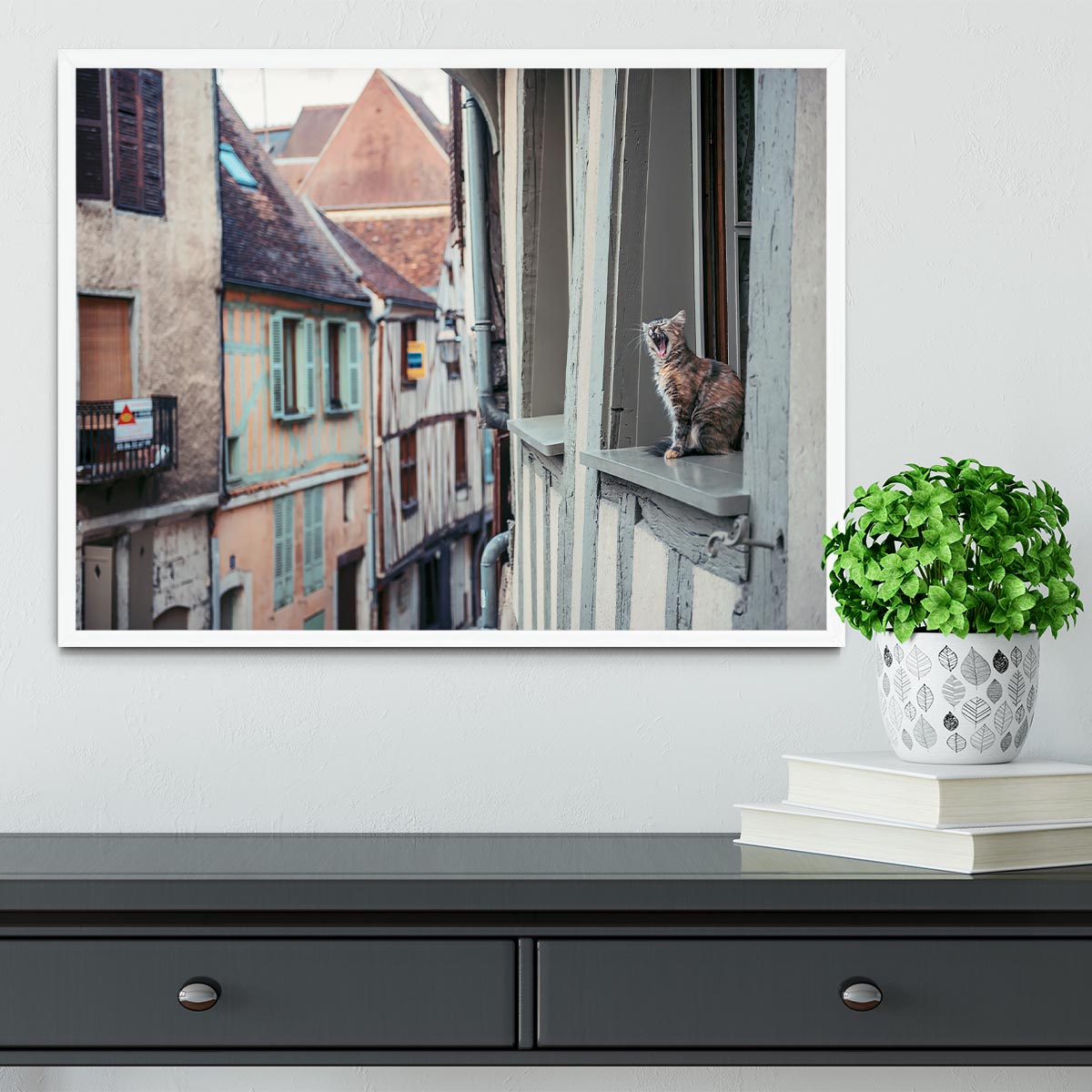 Cat In Window Framed Print - Canvas Art Rocks -6