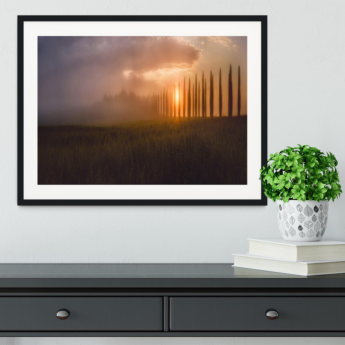 Tuscany Sunrising Framed Print - Canvas Art Rocks - 1